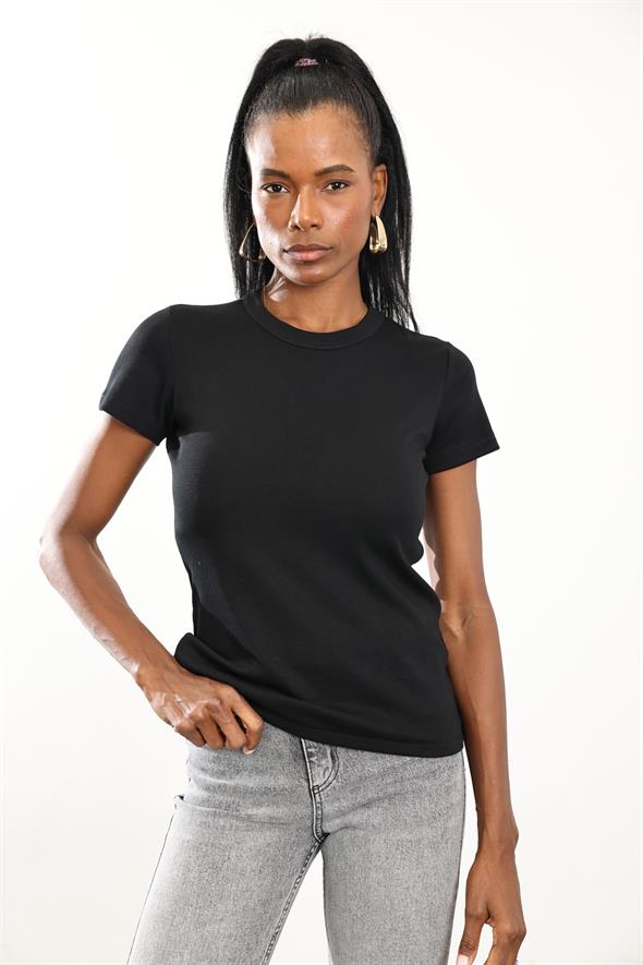 Siyah Fit Basic Tişört 