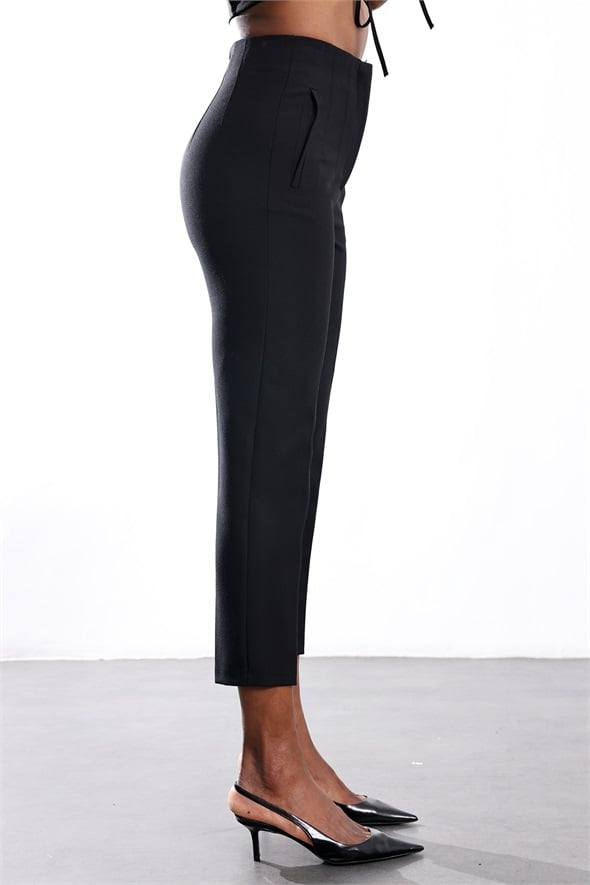 Siyah Flatolu Pantolon 5113