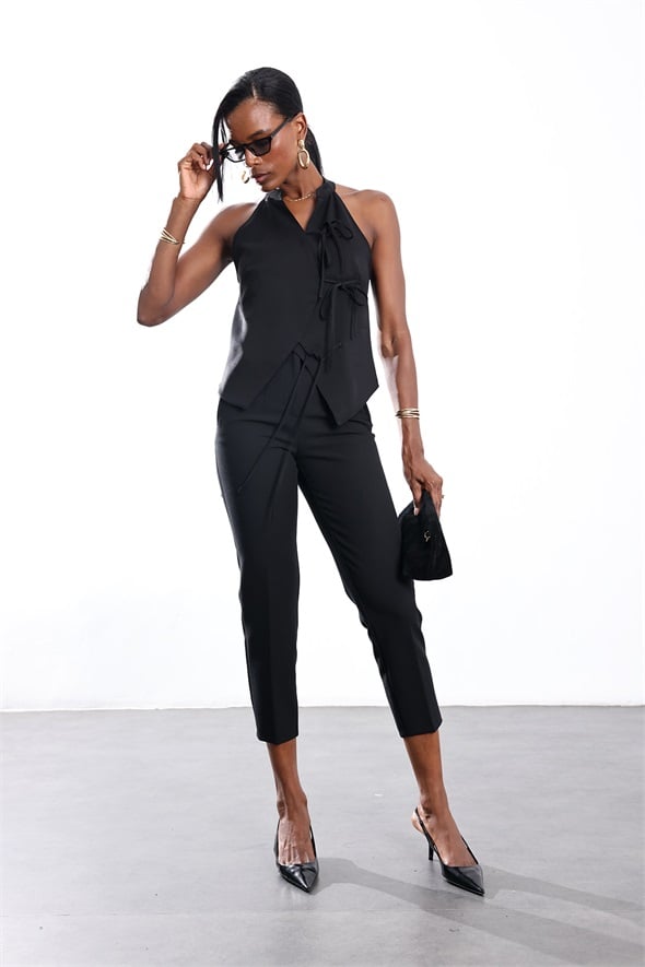 Siyah Flatolu Pantolon 5113