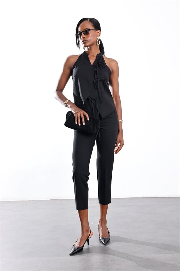 Siyah Flatolu Pantolon 5113