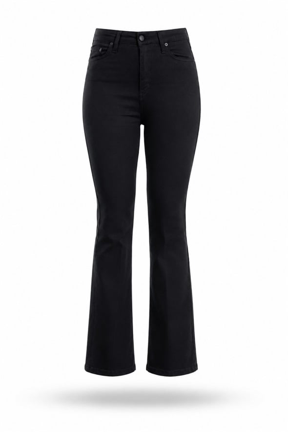 Siyah Full Likra Toparlayan Flare Jean 7578