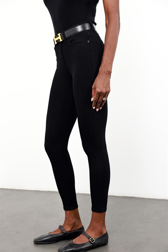 Siyah İthal Full Likra Toparlayan Skinny Jean 7277
