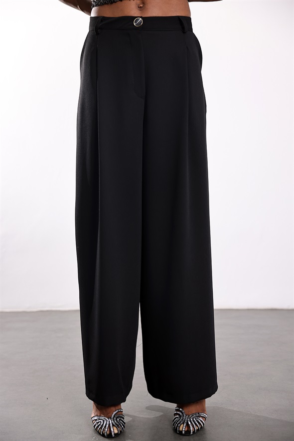 Siyah Onyx Krep Pantolon 