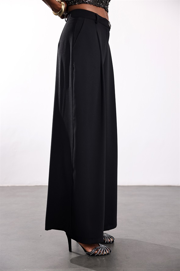 Siyah Onyx Krep Pantolon 