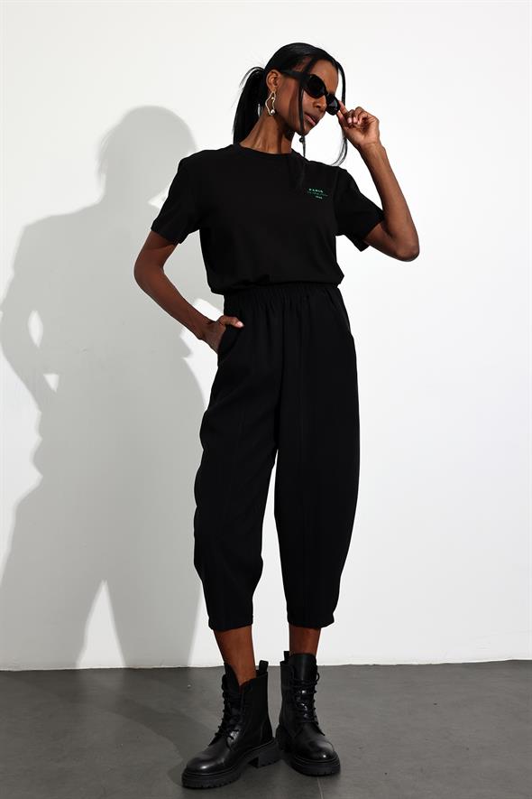 Siyah Paris Tişört 