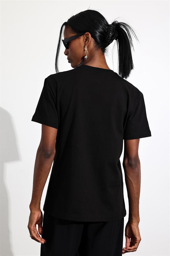 Siyah Paris Tişört 