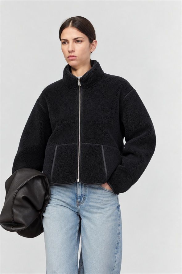 Siyah Polar Ceket 23236