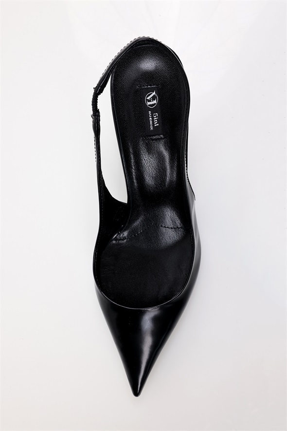 Siyah Sivri Burun Slingback 25149