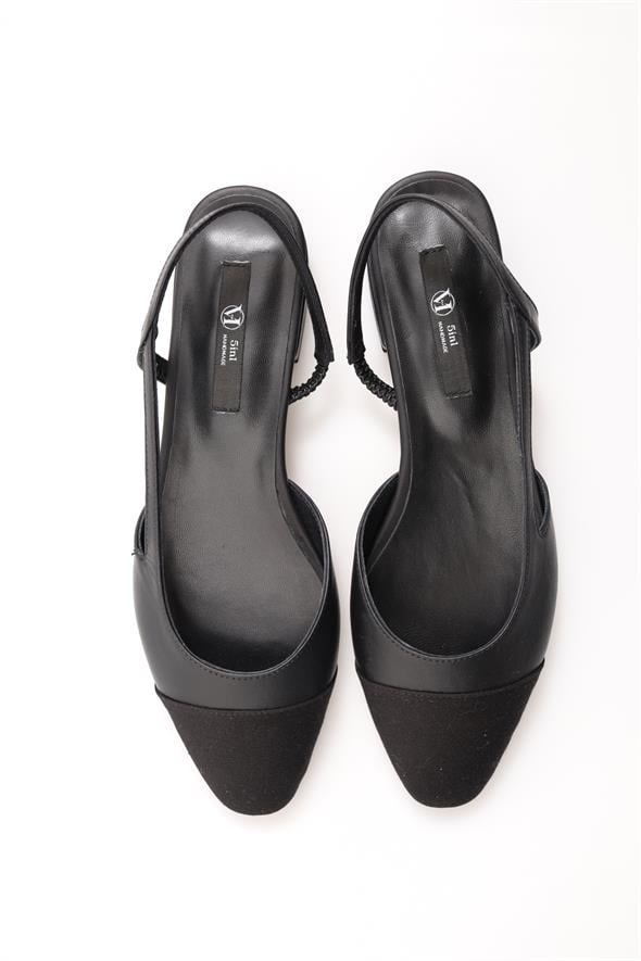 Siyah Slingback Babet 301