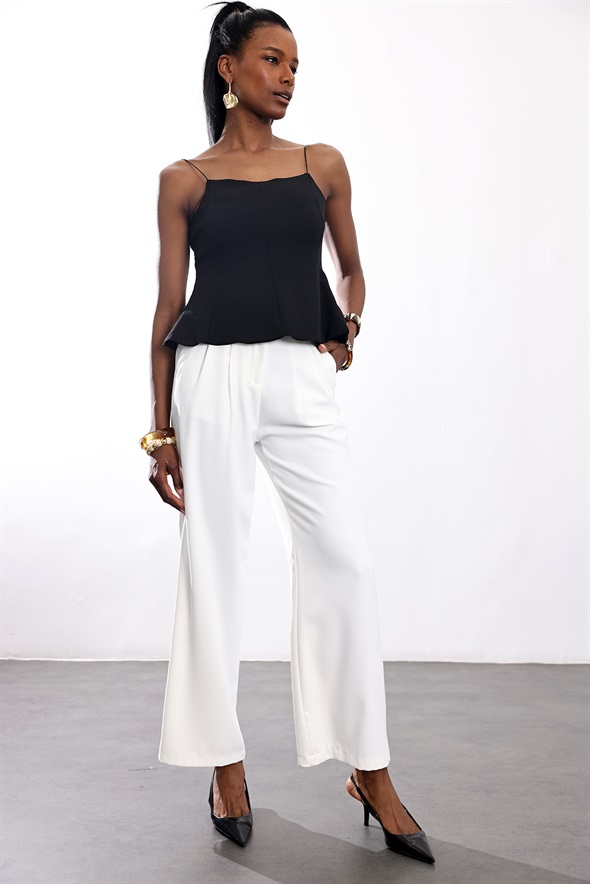 Siyah Spagetti Askılı Bluz 