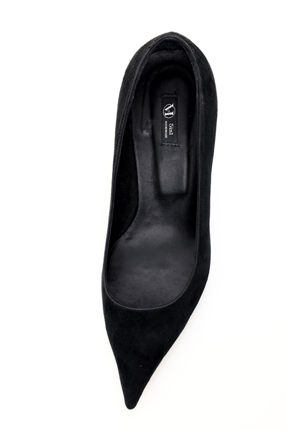 Siyah Süet Klasik Stiletto 25445