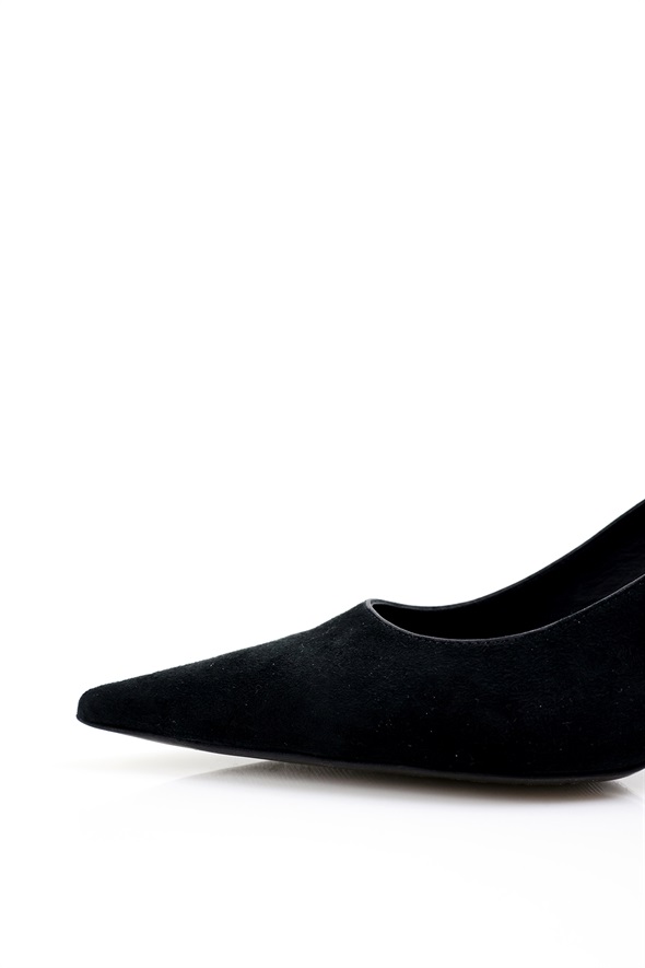 Siyah Süet Klasik Stiletto 25445
