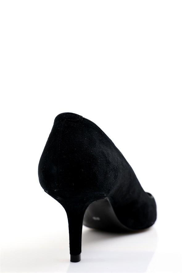Siyah Süet Klasik Stiletto 25445