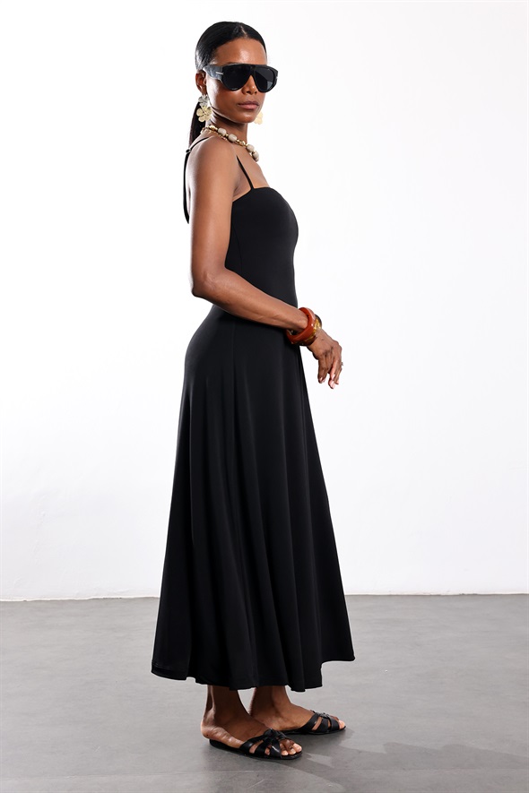 Siyah Swan Elbise 
