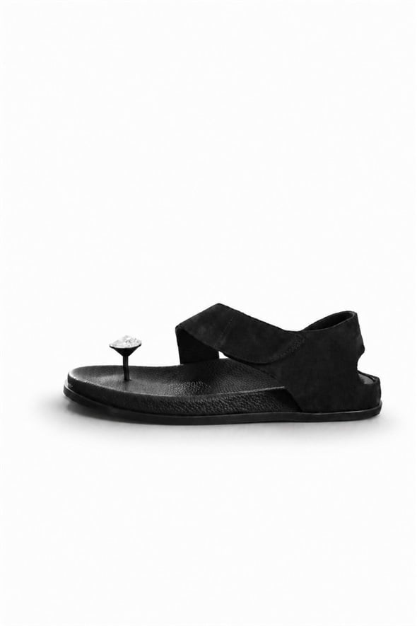 Siyah Swarovski Sandalet 25304
