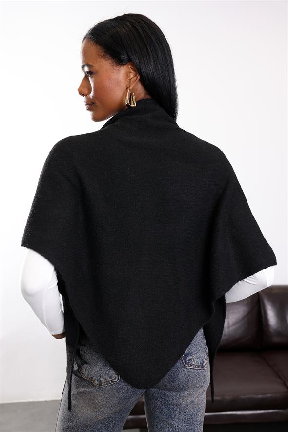 Siyah Triko Üçgen Atkı S009