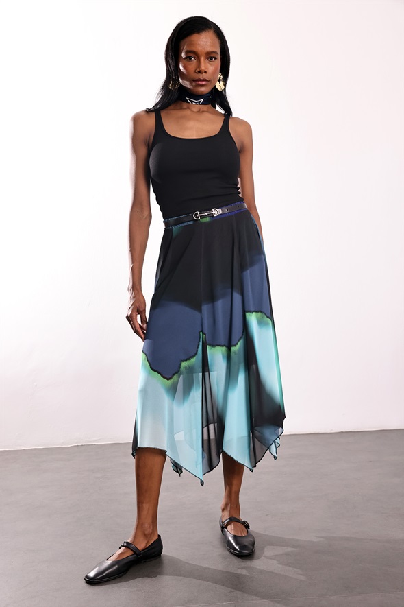 Siyah U Yaka Fitilli Basic Atlet 