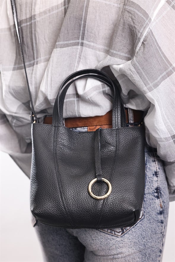 Siyah Viyana Deri Çanta 7989