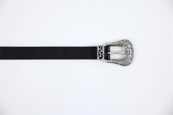 Siyah Western Tokalı Deri Kemer 