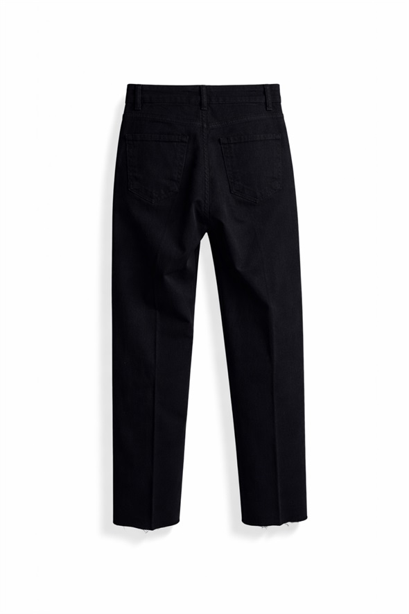 Siyah Yüksek Bel Boyfit Jean 2004