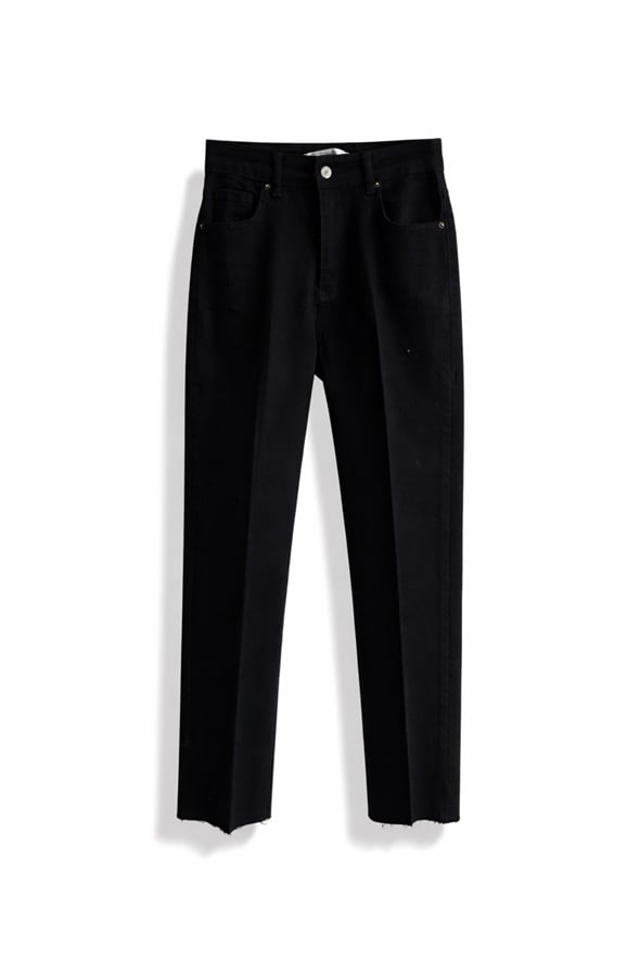 Siyah Yüksek Bel Boyfit Jean 2004