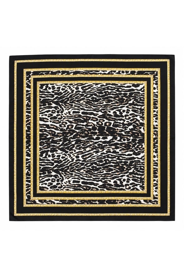 Siyah Zebra Desenli Şal 