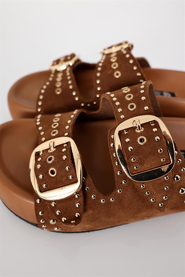 Taba Kalın Taban Süet Troklu Terlik 24201