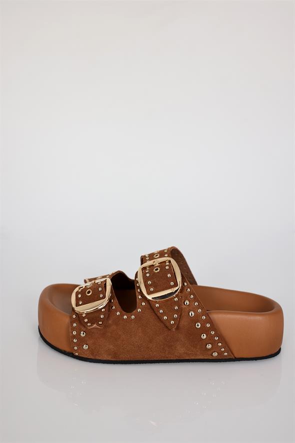 Taba Kalın Taban Süet Troklu Terlik 24201