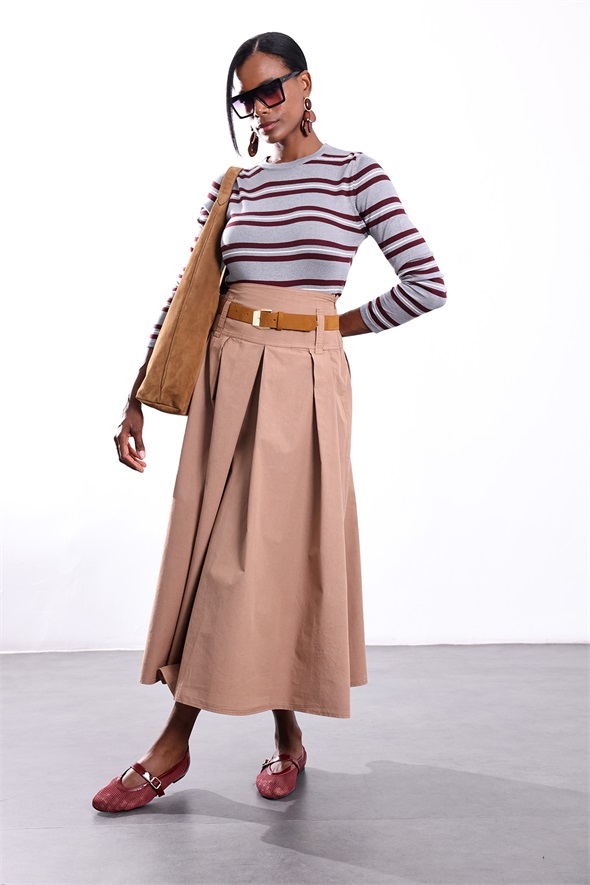 Taba Kemerli Kloş Etek 0043