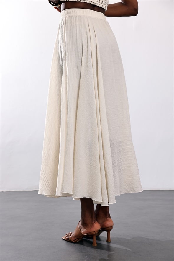 Taş Beli Lastikli Maxi Etek 39606