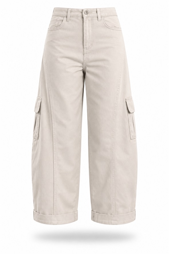 Taş Kargo Cepli Barrel Pantolon 031724