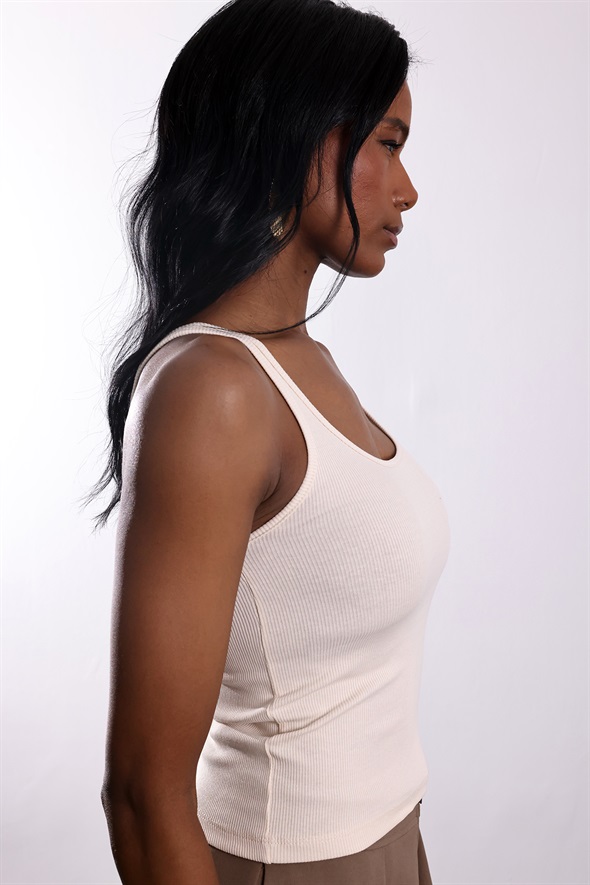 Taş U Yaka Fitilli Basic Atlet 