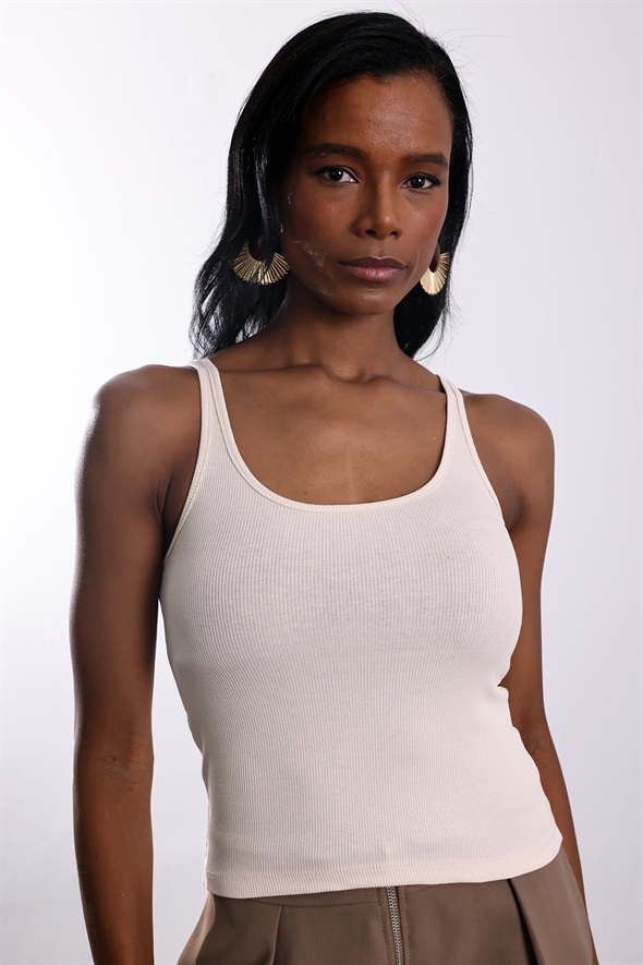 Taş U Yaka Fitilli Basic Atlet 