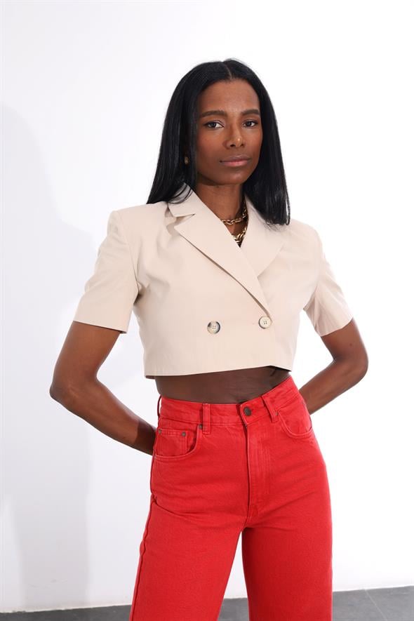 Taş Vatkalı Crop Ceket 5368