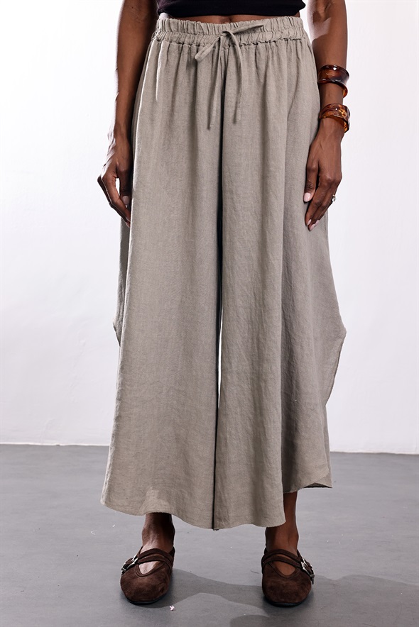 Taş Yırtmaçlı Dökümlü Pantolon 39494