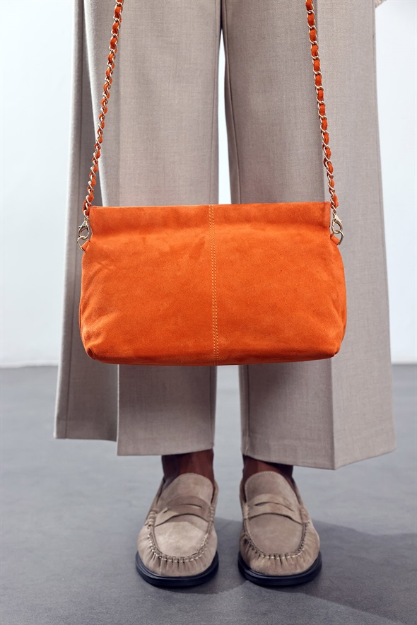 Turuncu Nice Süet Askılı Clutch Çanta 7990