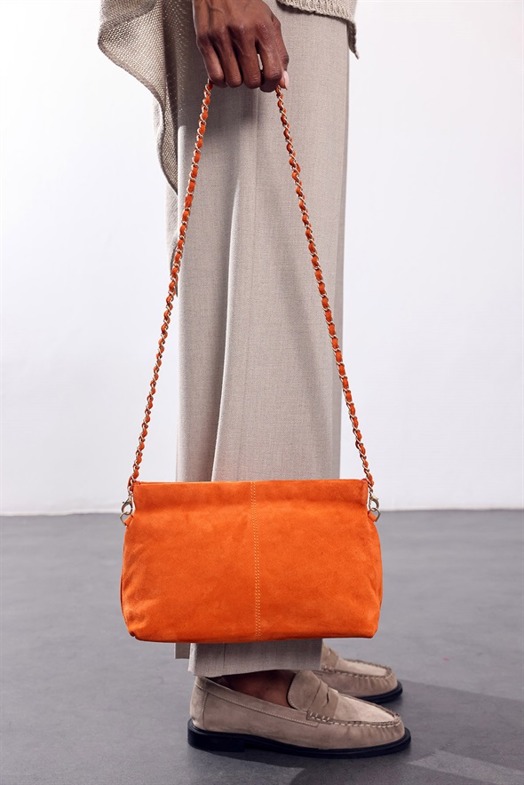 Turuncu Nice Süet Askılı Clutch Çanta 7990