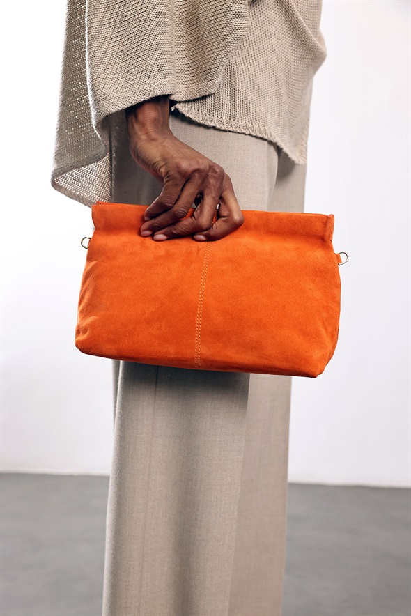 Turuncu Nice Süet Askılı Clutch Çanta 7990