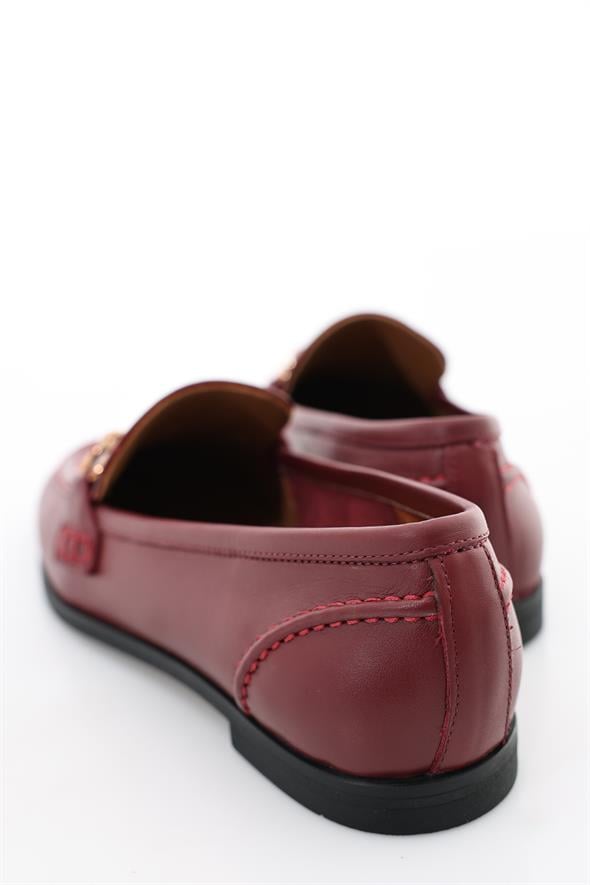 Vişne Deri Loafer 34307