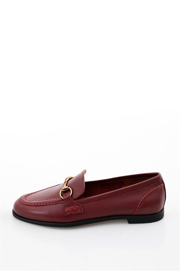 Vişne Deri Loafer 34307