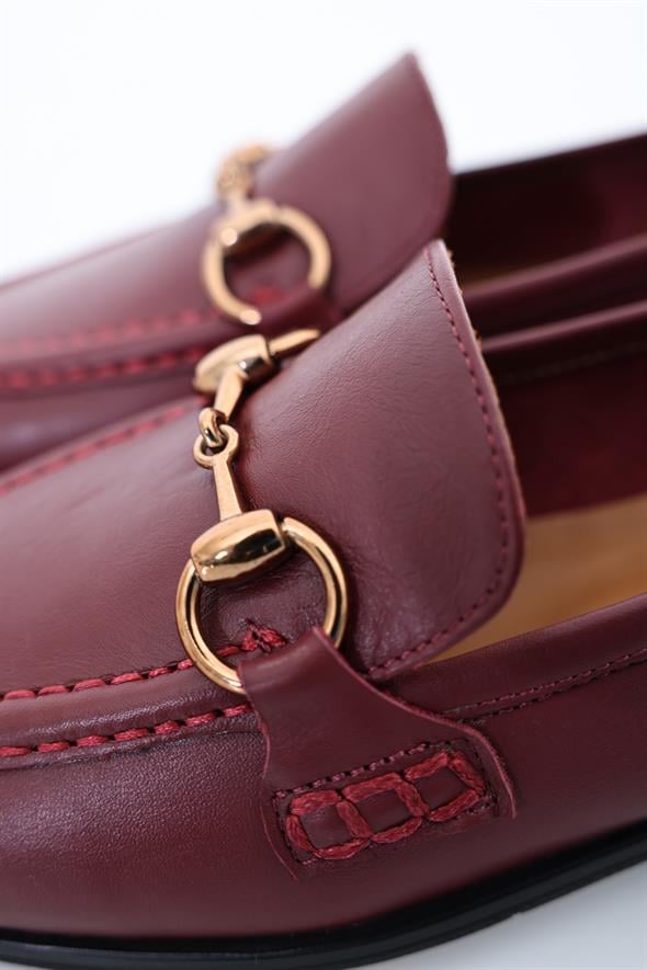 Vişne Deri Loafer 34307
