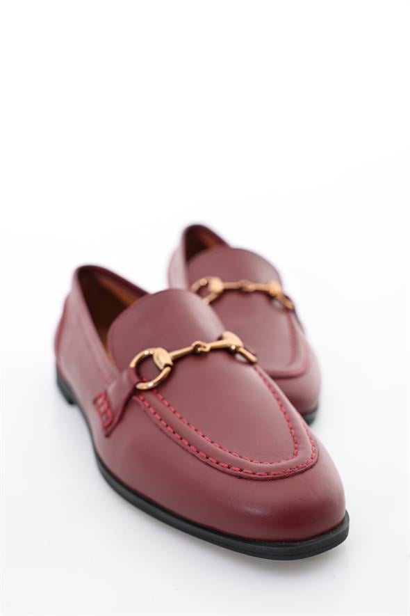Vişne Deri Loafer 34307