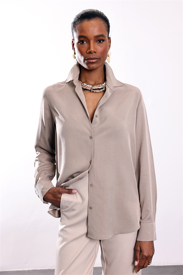 Vizon %100 Lyocell Relax Fit Gömlek 25Y118