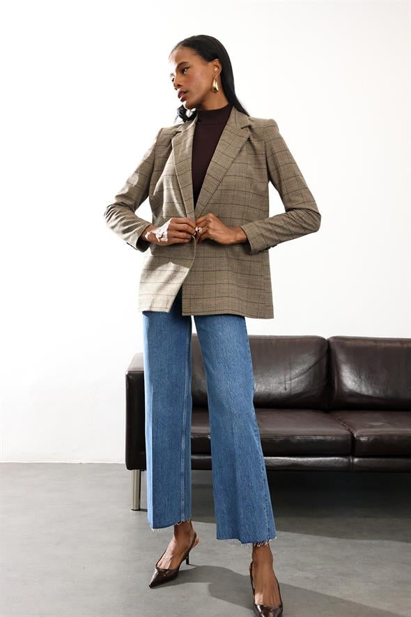 Vizon Çizgili Blazer Ceket 5174