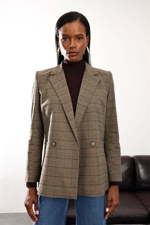 Vizon Çizgili Blazer Ceket 5174