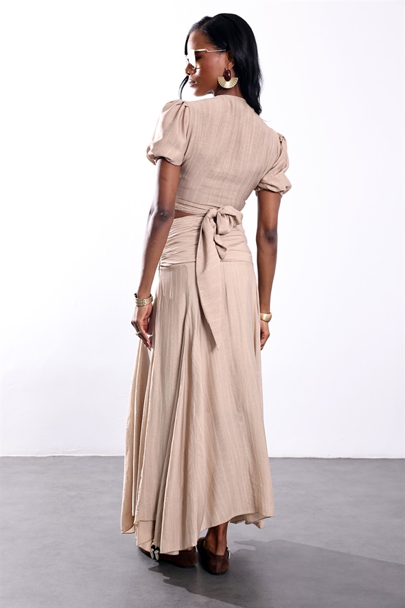 Vizon Crop Bluz Etek Takım 0865