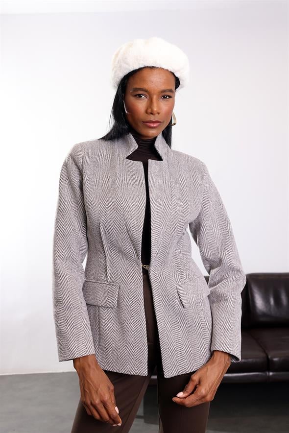 Vizon Dik Yaka Blazer Ceket 355717