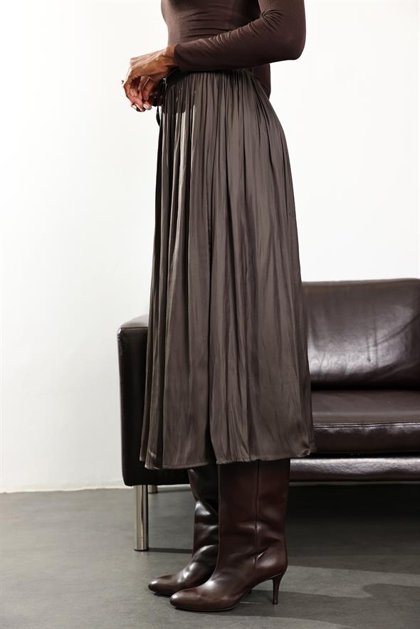 Vizon Kırışık Mat Saten Etek 2947