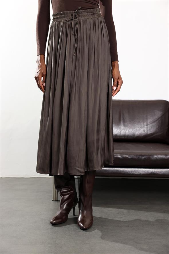 Vizon Kırışık Mat Saten Etek 2947