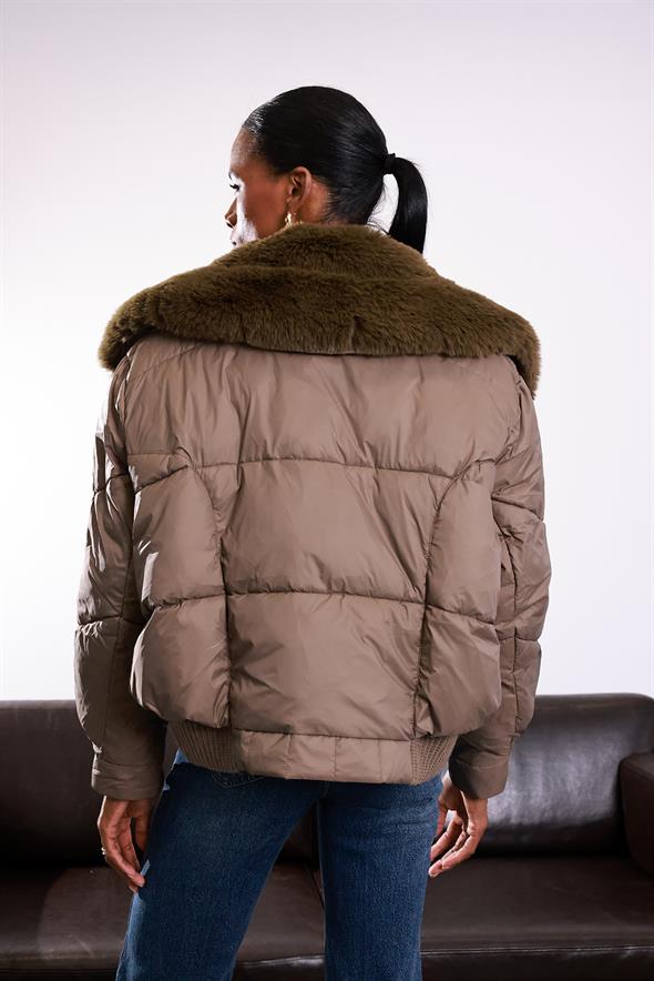 Vizon Kürk Yakalı Şişme Mont 99784